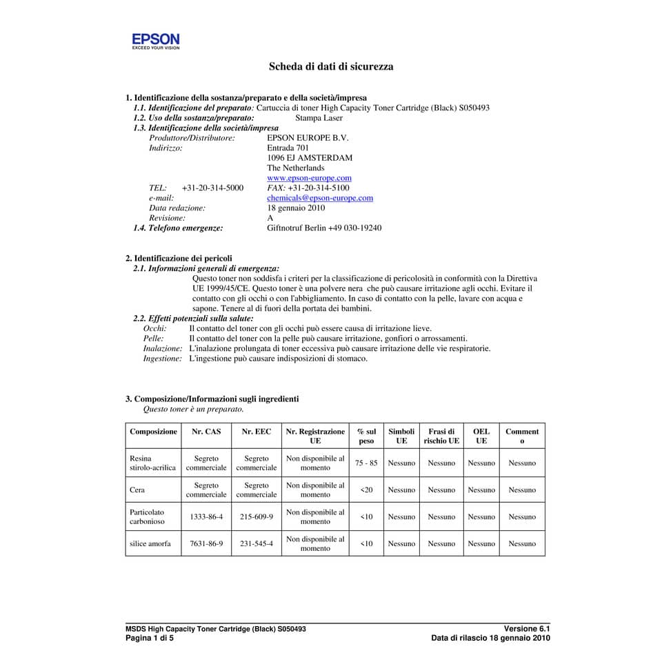 Toner alta capacità 0493 Epson nero  C13S050493
