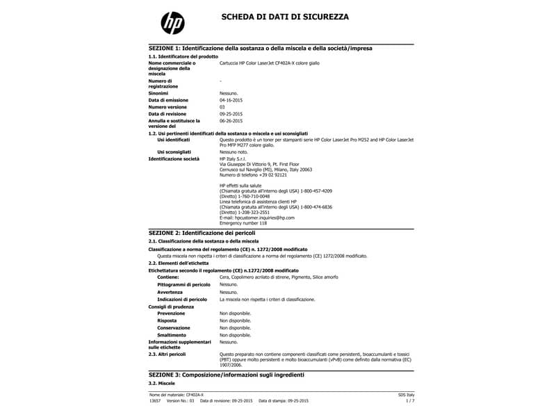 Toner 201A HP giallo  CF402A