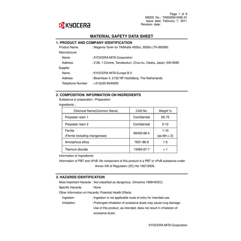 Toner TK-8505M Kyocera-Mita magenta  1T02LCBNL0