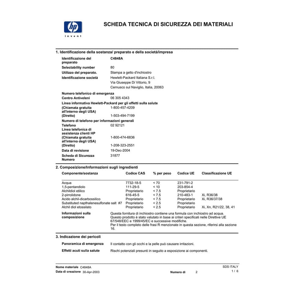 Cartuccia inkjet alta capacità 80 HP giallo C4848A