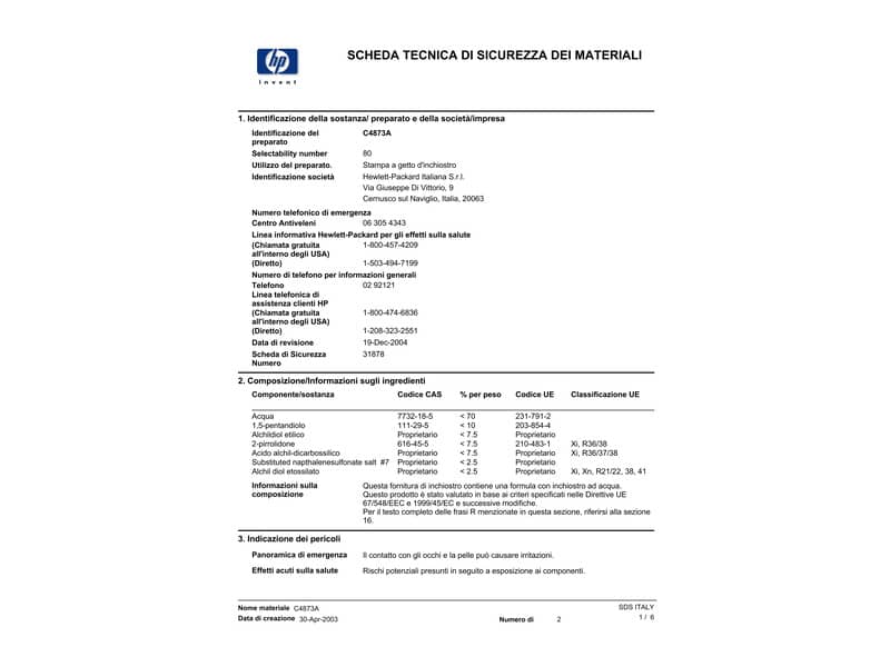 Cartuccia inkjet 80 HP giallo standard C4873A