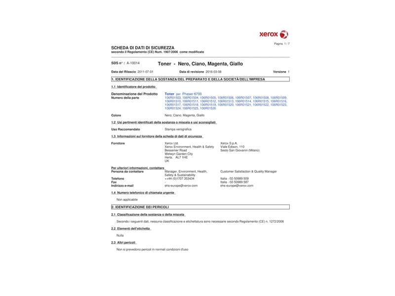 Toner alta capacità Xerox giallo  106R01509
