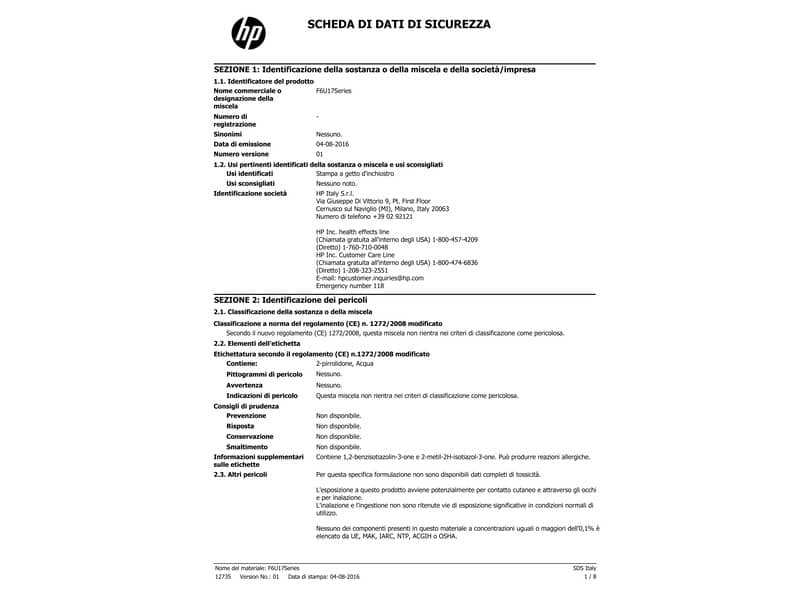 Cartuccia inkjet alta capacità 953XL HP magenta F6U17AE