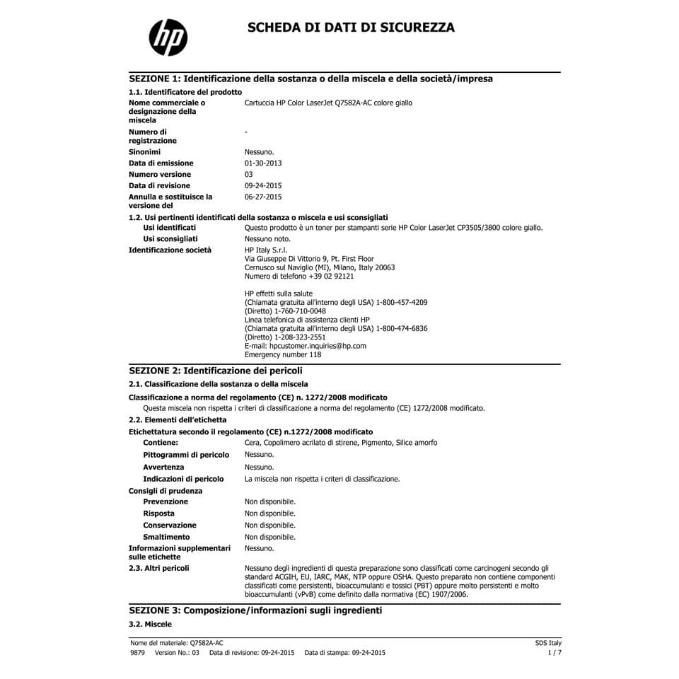 Toner alta capacità 503A HP giallo  Q7582A