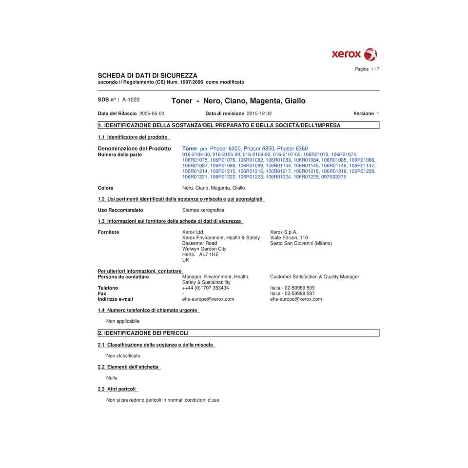 Toner Xerox ciano  106R01214