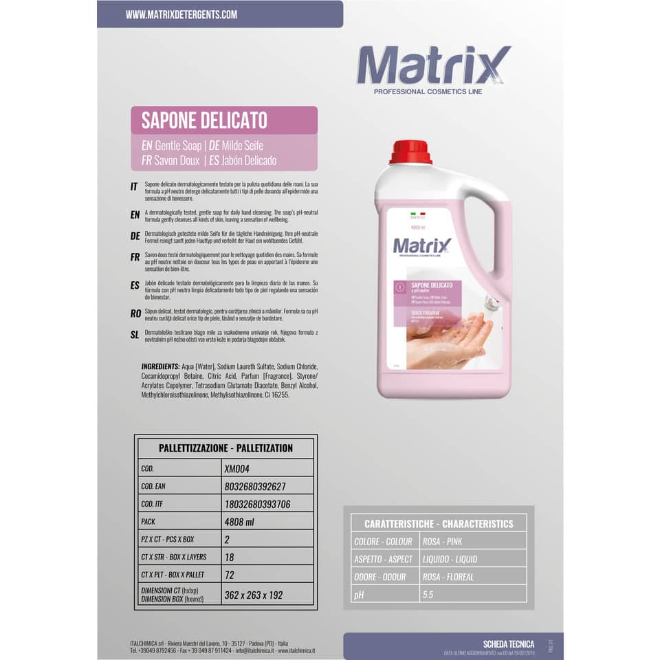 Sapone liquido Matrix 5 L  XM004