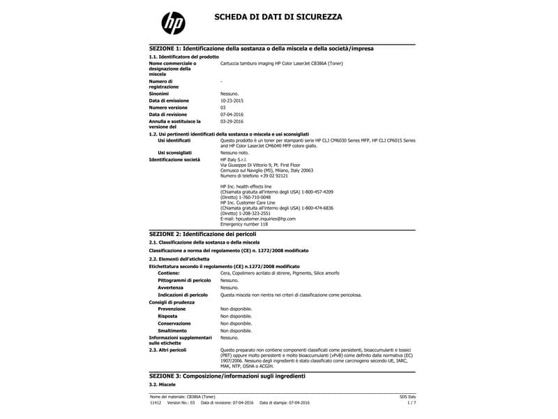 Tamburo 824A HP giallo  CB386A