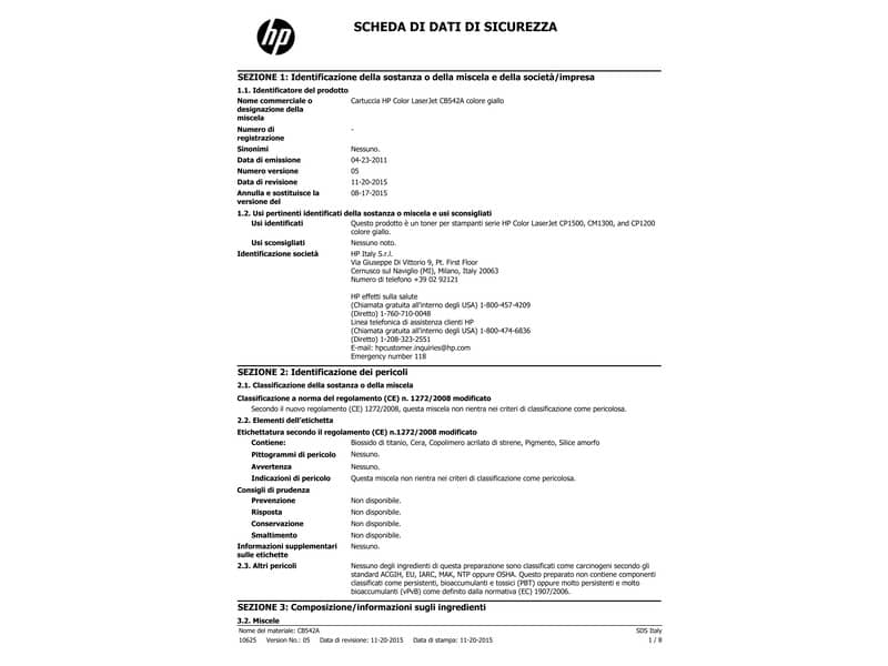 Toner 125A HP giallo  CB542A