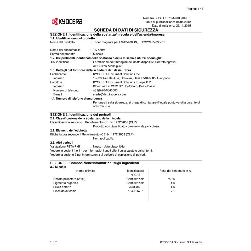 Toner TK-570M Kyocera-Mita magenta  1T02HGBEU0