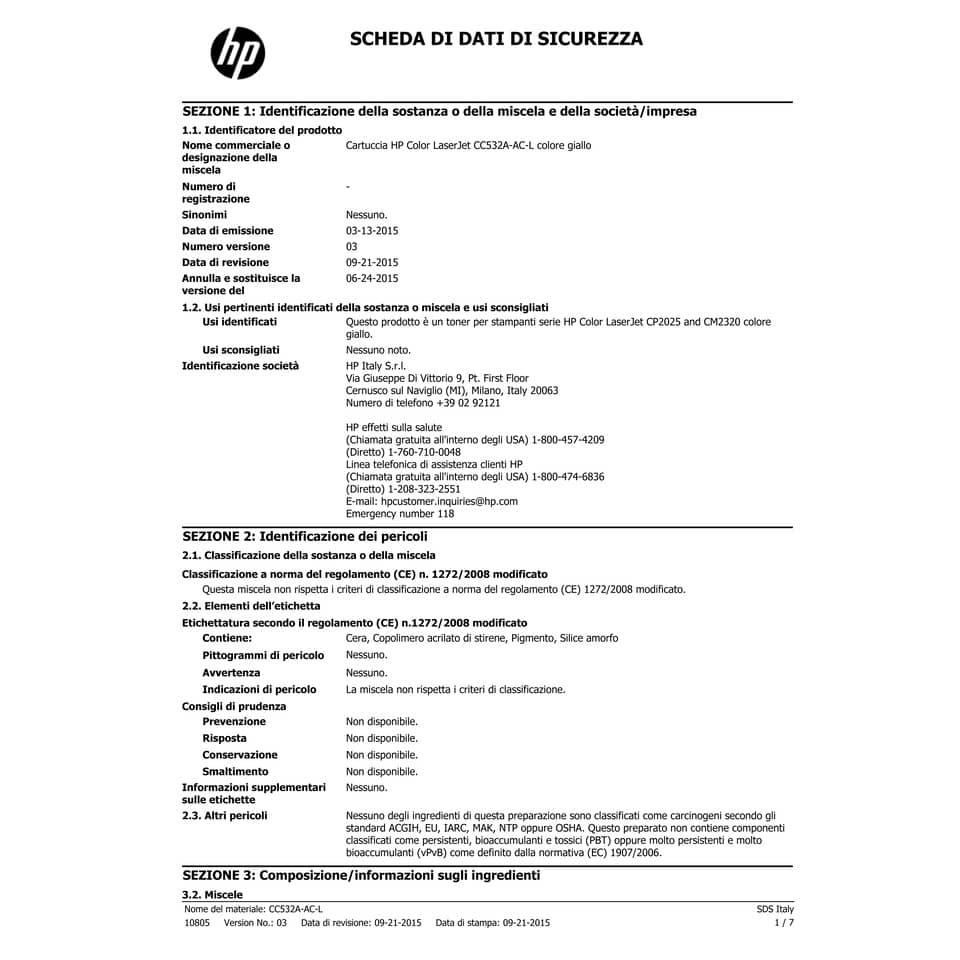 Toner 304A HP giallo  CC532A