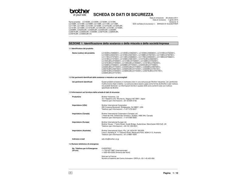 Cartuccia inkjet alta resa LC-125 Brother magenta LC-125XLM