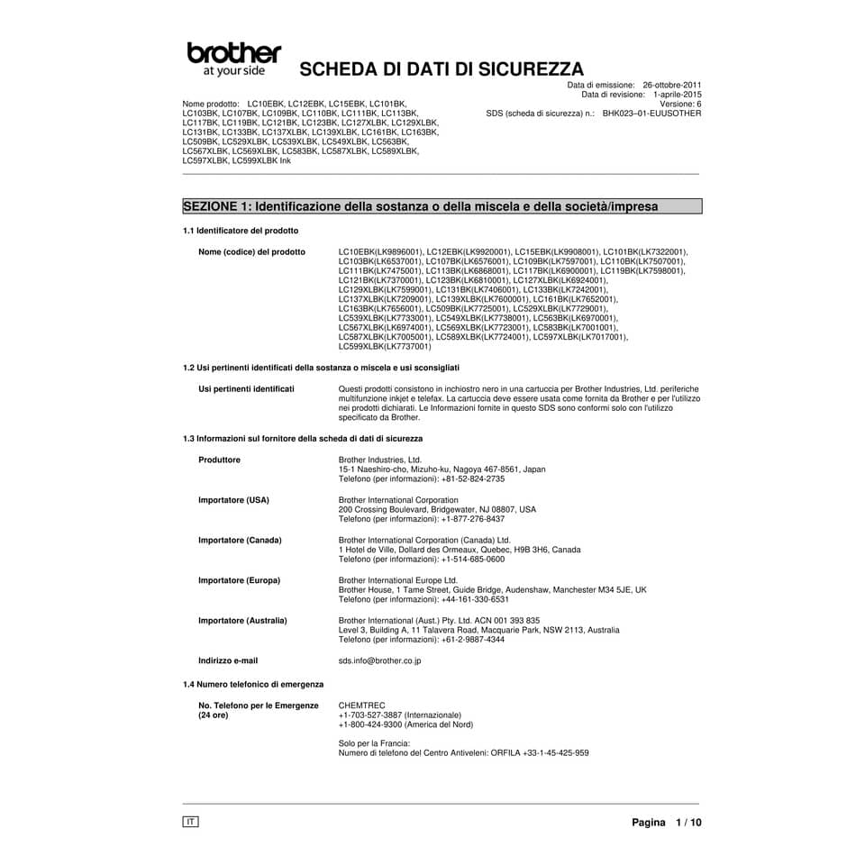 Cartuccia inkjet alta resa LC-125 Brother magenta LC-125XLM