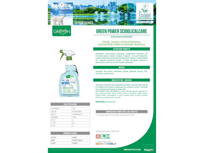 Scioglicalcare Green Power Sanitec spray - 750 ml 3103