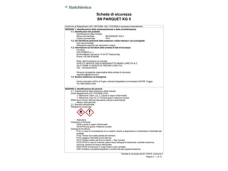 Detergenti pavimenti in legno Sanitec 5 L 1470