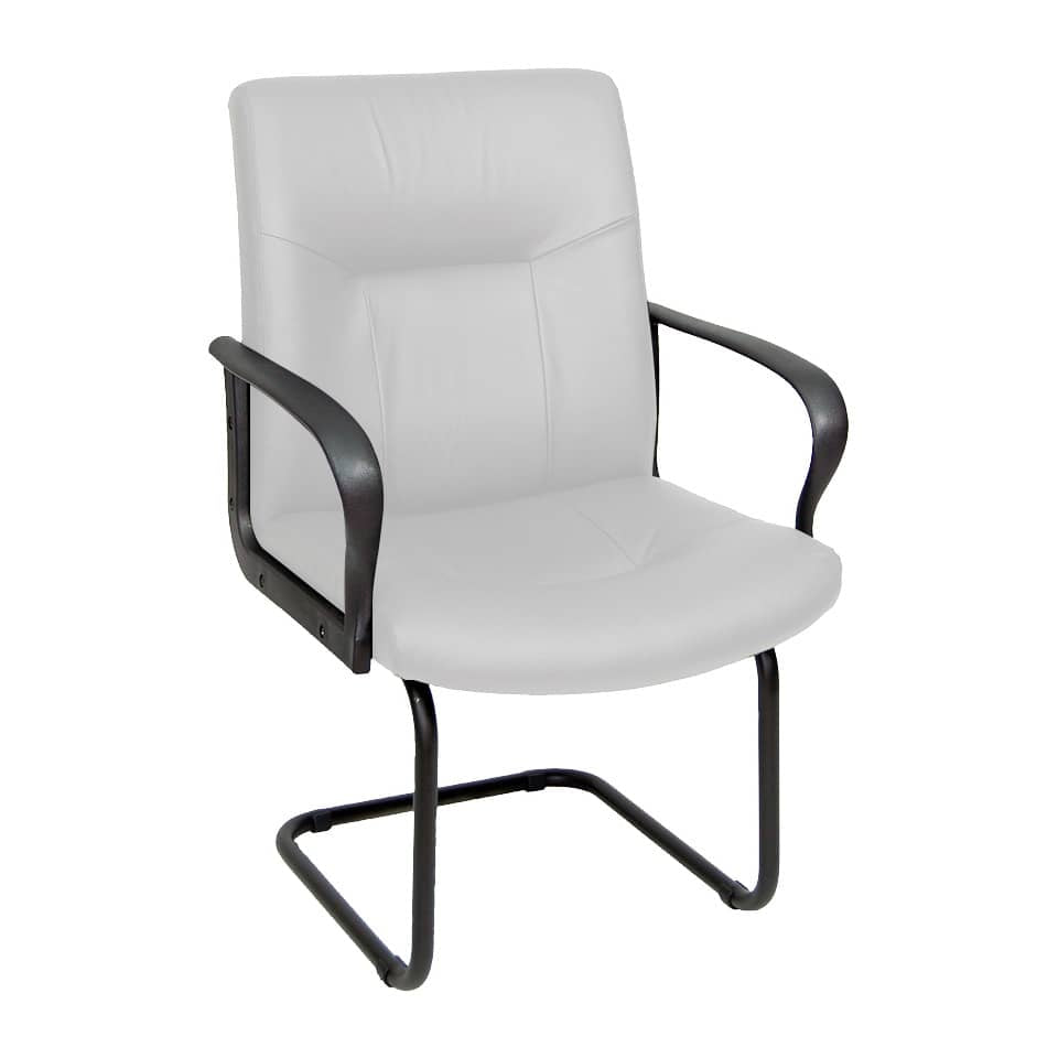 Sedia visitatore direzionale Unisit Eridanus ERV Eco Smart su slitta - rivestimento similpelle bianco - ERV/KQ