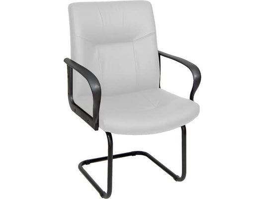 Sedia visitatore direzionale Unisit Eridanus ERV Eco Smart su slitta - rivestimento pelle bianco -ERV/PQ