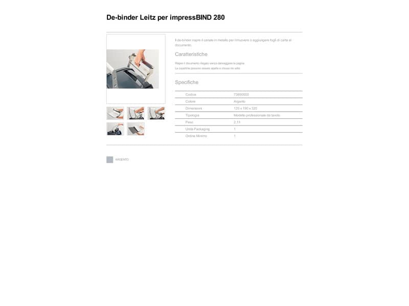 De-binder per rilegatrice Leitz ImpressBind® 280 73890000