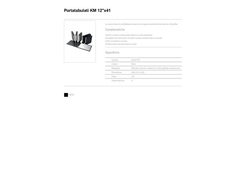 Portatabulati universali King Mec dorso 5,5 cm 12" x 41 cm PKM4100