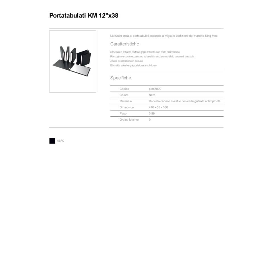 Portatabulati universali King Mec dorso 5,5 cm 12"x 38 cm PKM3800
