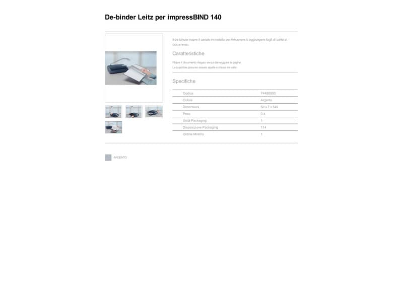 De-binder per rilegatrice Leitz ImpressBind® 140 74480000