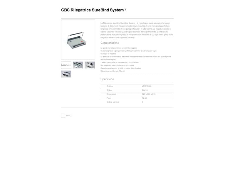 Rilegatrice a pettine GBC SureBind® System 1 nero A9707050
