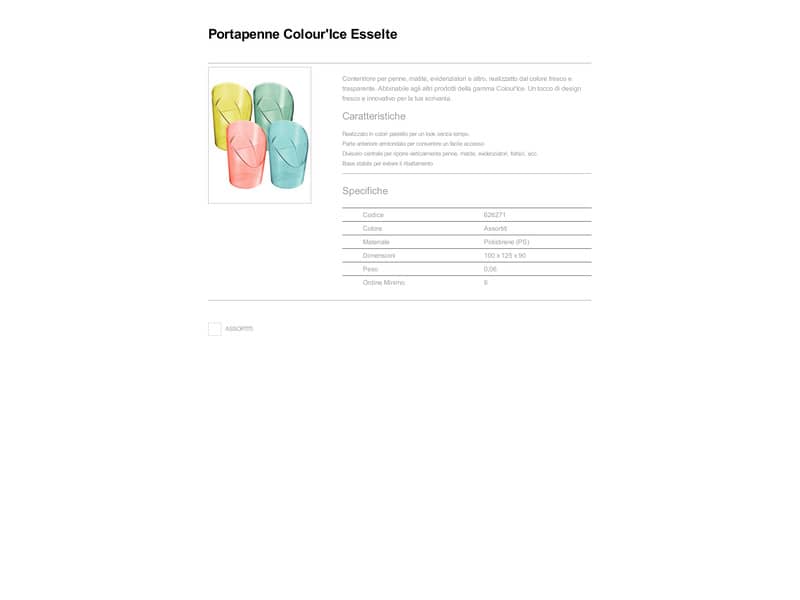 Portapenne Esselte Colour'Ice polistirene assortiti 626271