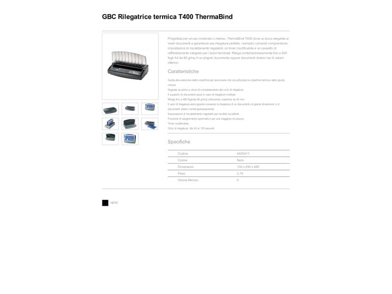 Rilegatrice termica GBC ThermaBind T400 grigio 4400411