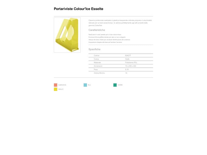 Portariviste Esselte Colour'Ice polistirene A4 giallo 626277