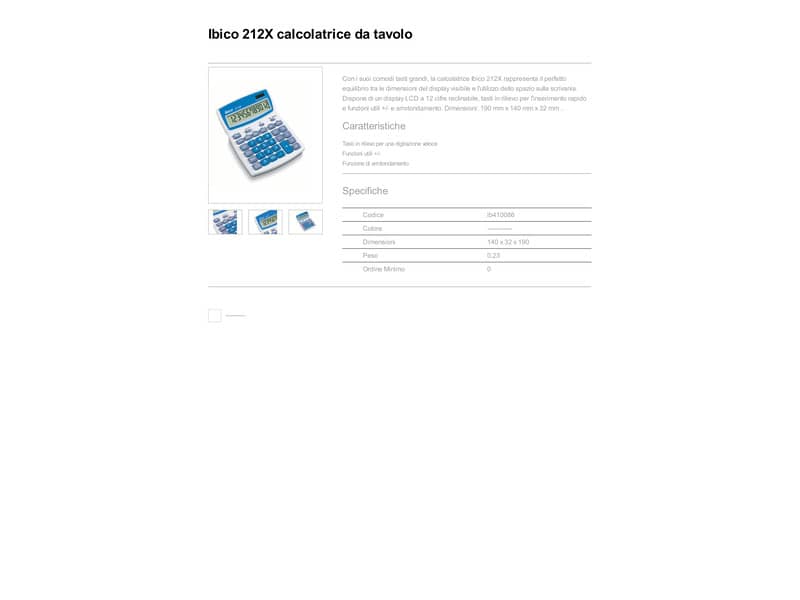 Calcolatrice da tavolo IBICO 212X  IB410086