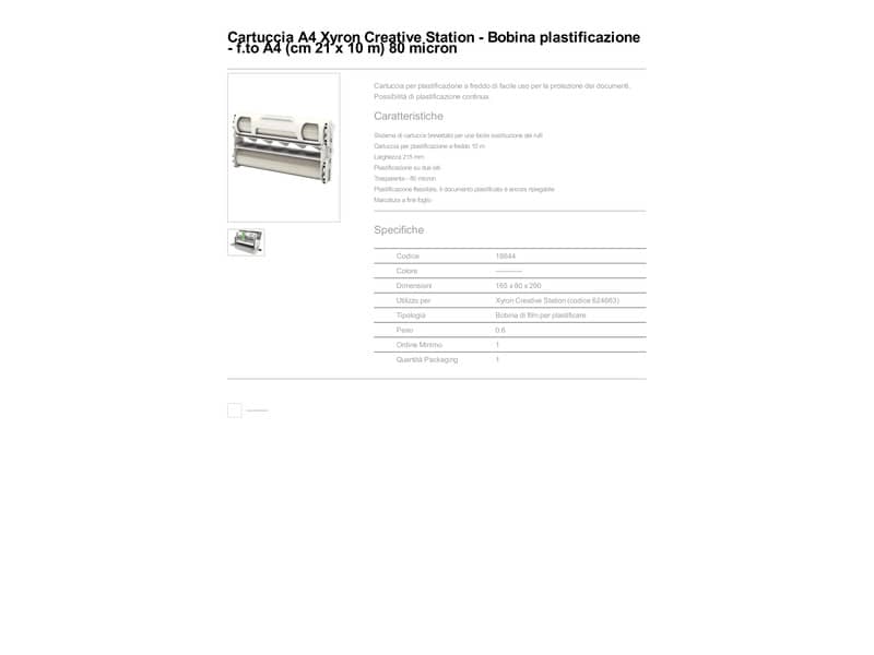 Cartuccia per plastificazione a freddo  XYRON A4 21 cm x 10 m (80 micron) 18644