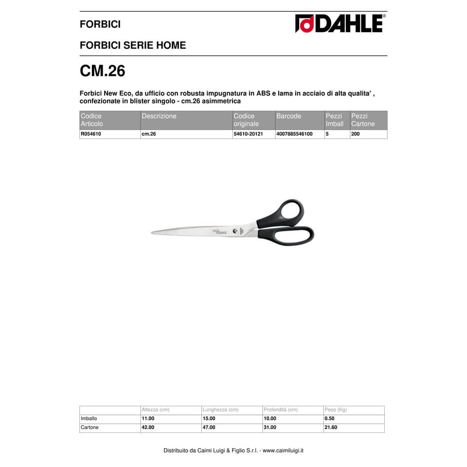 Forbici Dahle Home 10 asimmetrica nero 25 cm 54610-20121