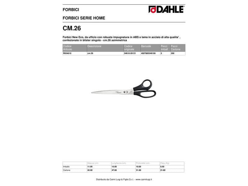 Forbici Dahle Home 10 asimmetrica nero 25 cm 54610-20121