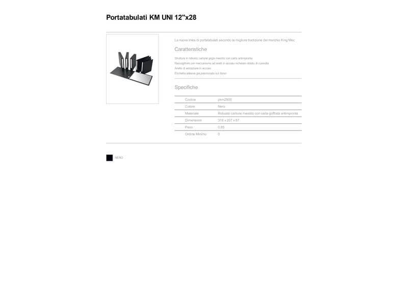 Portatabulati universali King Mec dorso 5,5 cm 12" x 28 cm PKM2800