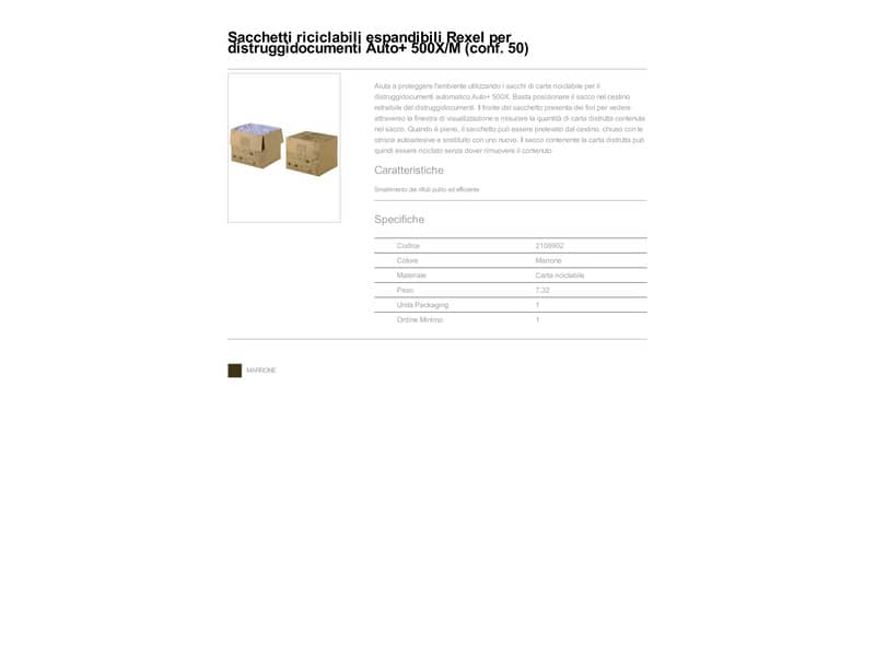 Sacchetti riciclabili sfrido per distruggidocumenti Rexel Auto+ 80 L conf. da 50 - 2105902