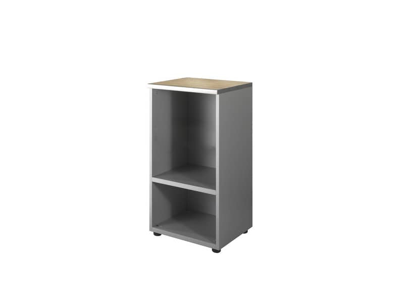 Mobile basso a giorno Frensy Spirit 1 ripiano 45x45x90 cm rovere - struttura grigio - USPRM94