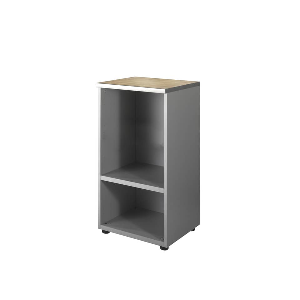 Mobile basso a giorno Frensy Spirit 1 ripiano 45x45x90 cm rovere - struttura grigio - USPRM94
