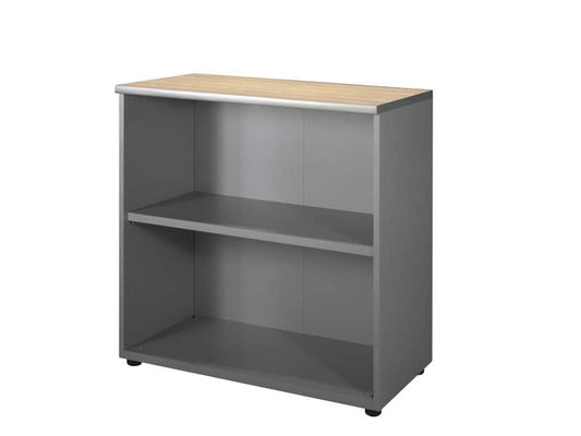 Mobile basso a giorno Frensy Spirit 1 ripiano doppia larghezza 90x45x90 cm top rovere - struttura grigia - USPRM99
