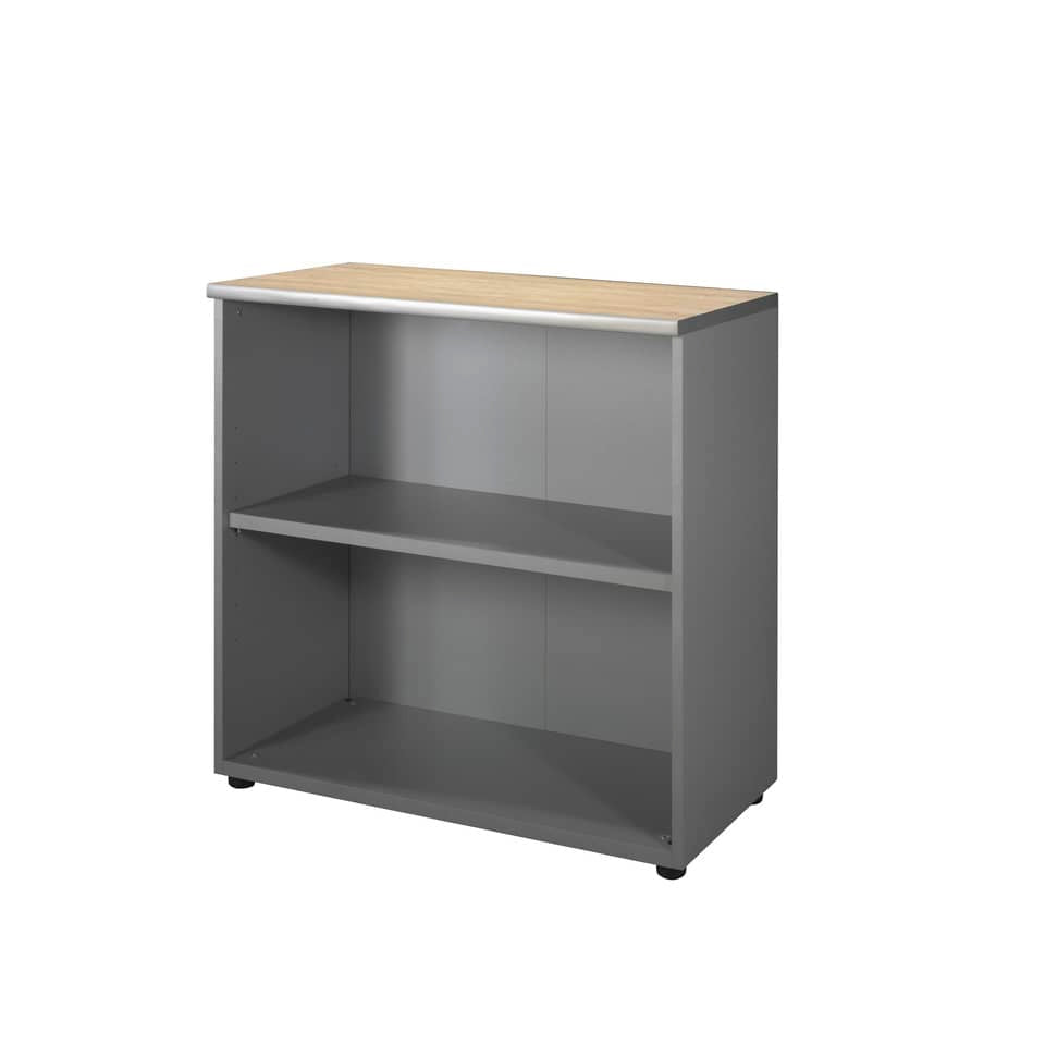 Mobile basso a giorno Frensy Spirit 1 ripiano doppia larghezza 90x45x90 cm top rovere - struttura grigia - USPRM99