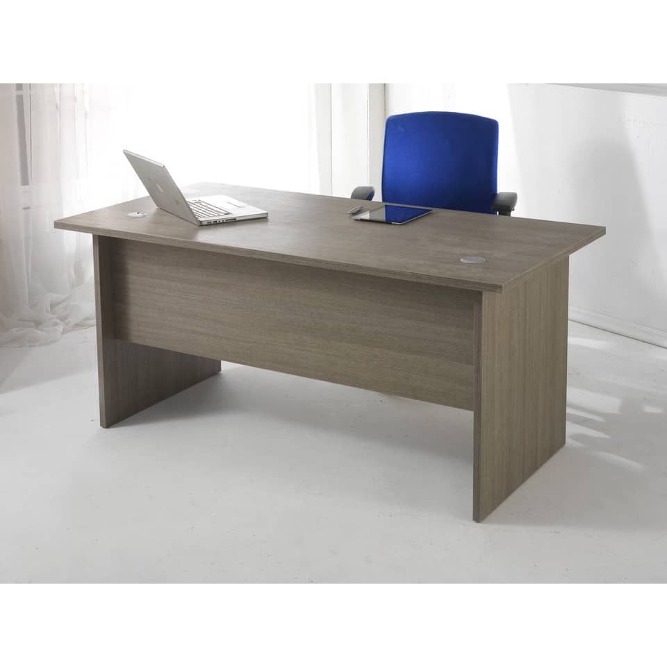 Scrivania Frensy Larix 140x80x72 cm fianchi a pannello rovere grigio ULAGS140