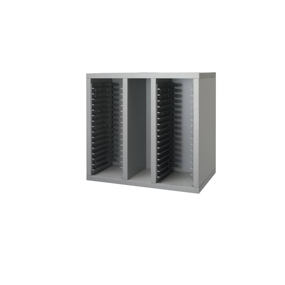 Cassetta Porta CD Frensy Spirit 42x27x39 cm top wengé - struttura argento - USPWCPCD