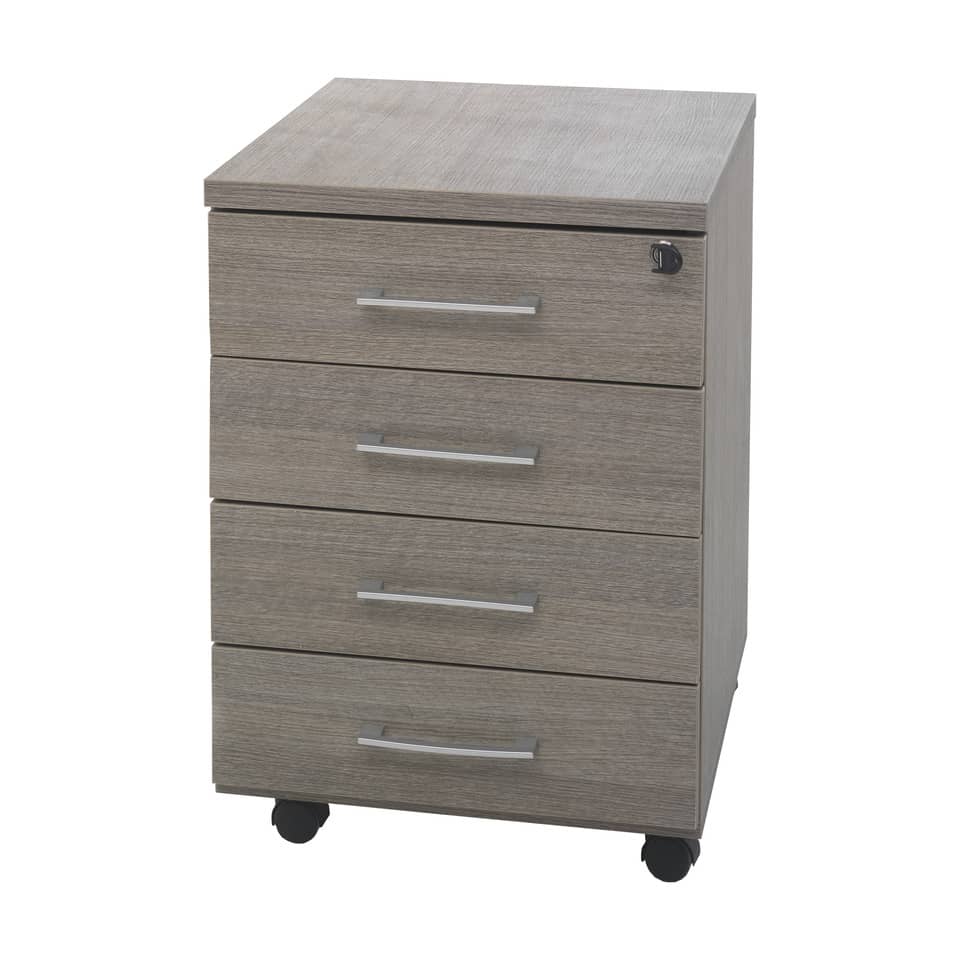 Cassettiera con 4 cassetti Frensy Larix 44x52x63 cm rovere grigio ULAGC4C