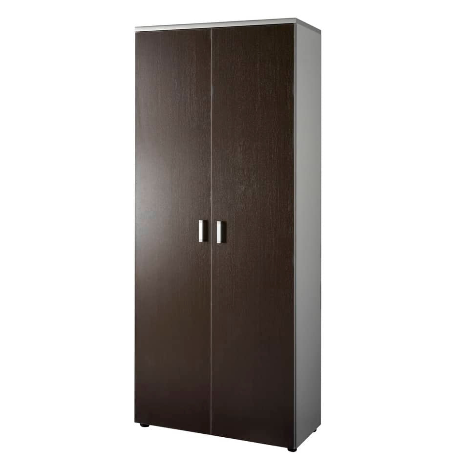 Mobile alto a giorno Frensy Spirit 3 ripiani doppia larghezza 90x45x210 cm top wengé - struttura grigio - USPWM210