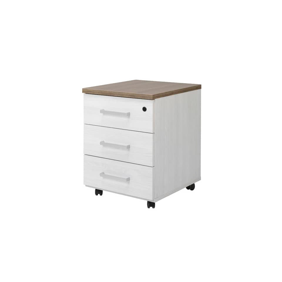 Cassettiera 3 cassetti Frensy Florence 44x52x63 cm top olmo - struttura frassino chiaro - UFLC3C