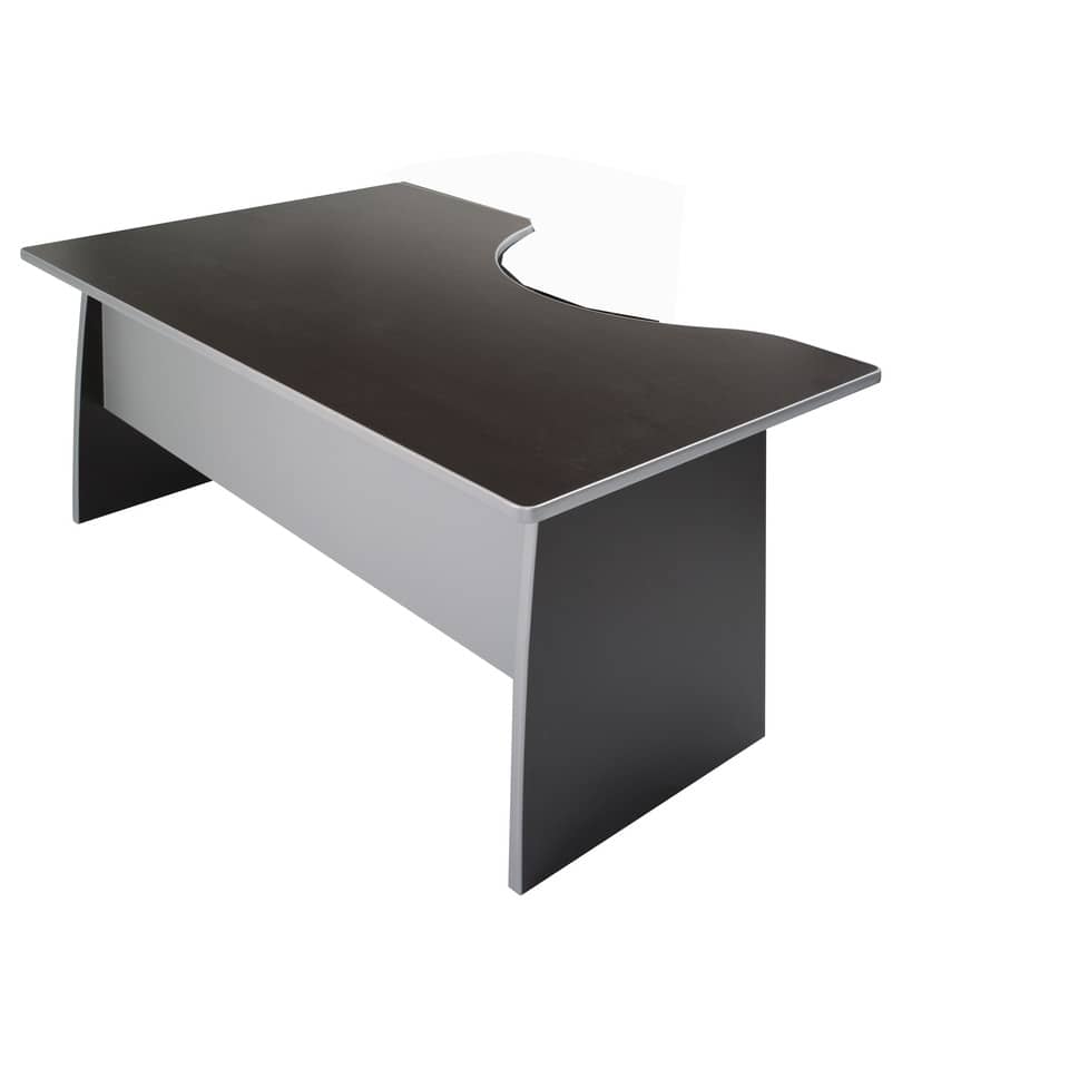 Scrivania informatica Frensy Spirit con semipenisola destra 180x100x72 cm wengé - USPWSI18DX