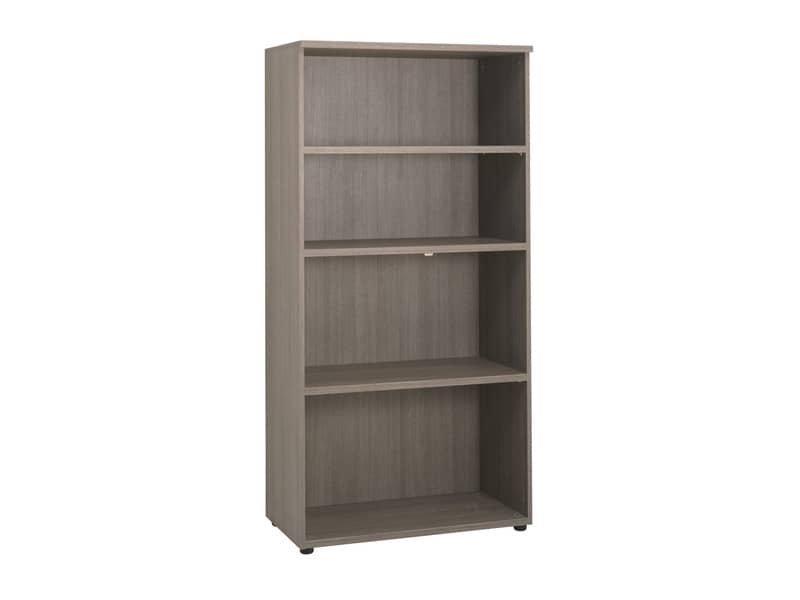 Mobile alto a giorno Frensy Larix 3 ripiani doppia larghezza 90x45x180 cm rovere grigio - ULAGM18