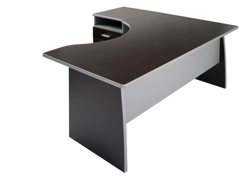 Scrivania informatica Frensy Spirit con semipenisola sinistra 160x100x72 cm wengé - USPWSI16SX