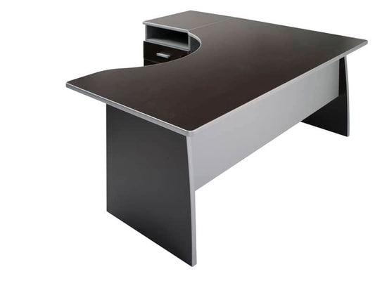Scrivania informatica Frensy Spirit con semipenisola sinistra 160x100x72 cm wengé - USPWSI16SX