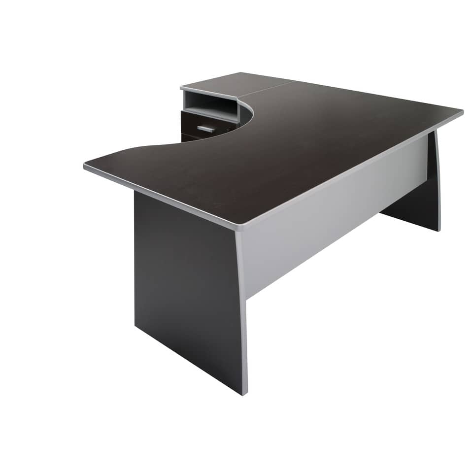 Scrivania informatica Frensy Spirit con semipenisola sinistra 160x100x72 cm wengé - USPWSI16SX