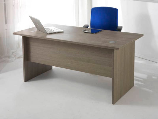 Scrivania Frensy Larix 160x80x72 cm fianchi a pannello rovere grigio ULAGS160