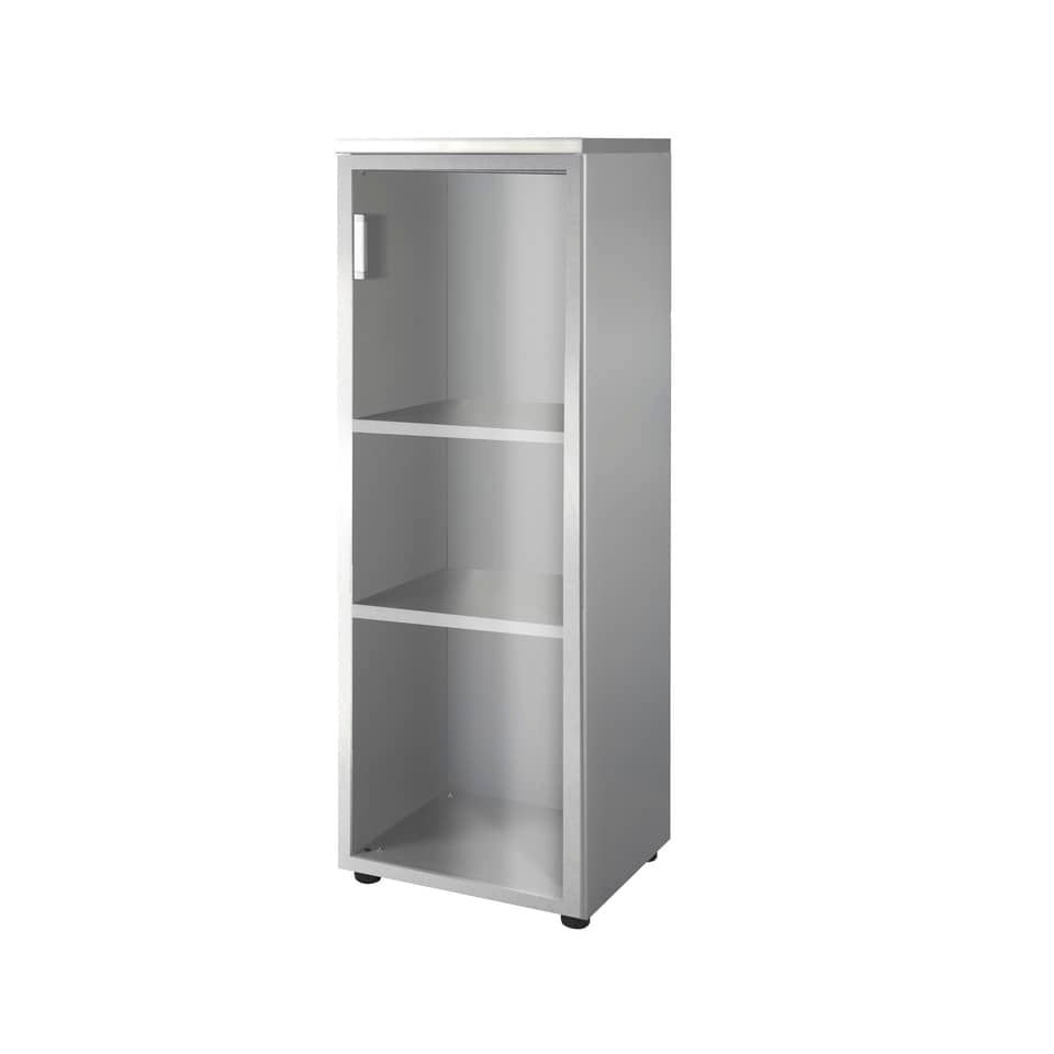 Mobile medio a giorno Frensy Spirit 2 ripiani 45x45x130 cm top wengé - struttura grigio - USPWM134